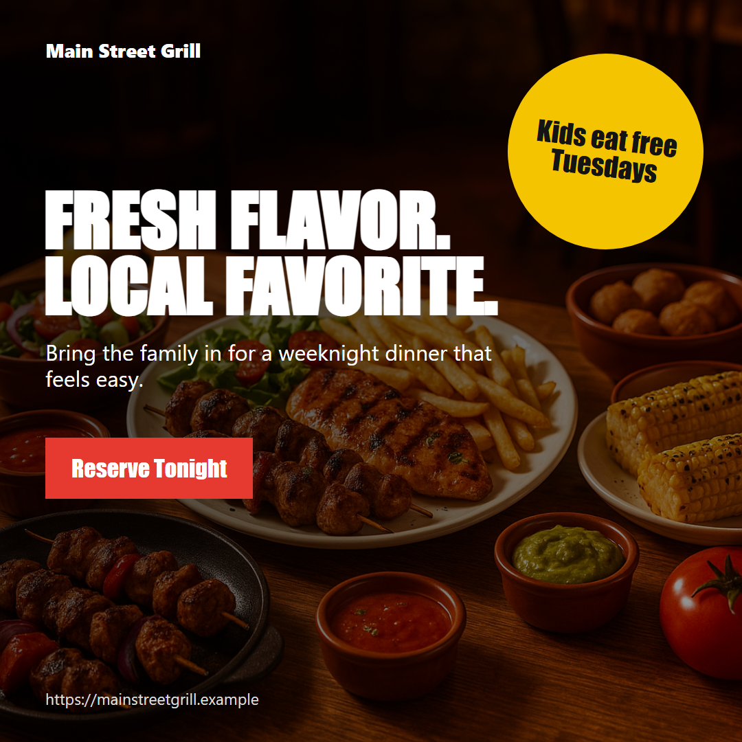 Friendly local example promo concept